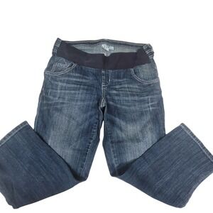 Duo Maternity Jeans Size‎ 12 Dark Wash Denim Full Panel Pregnancy Pants